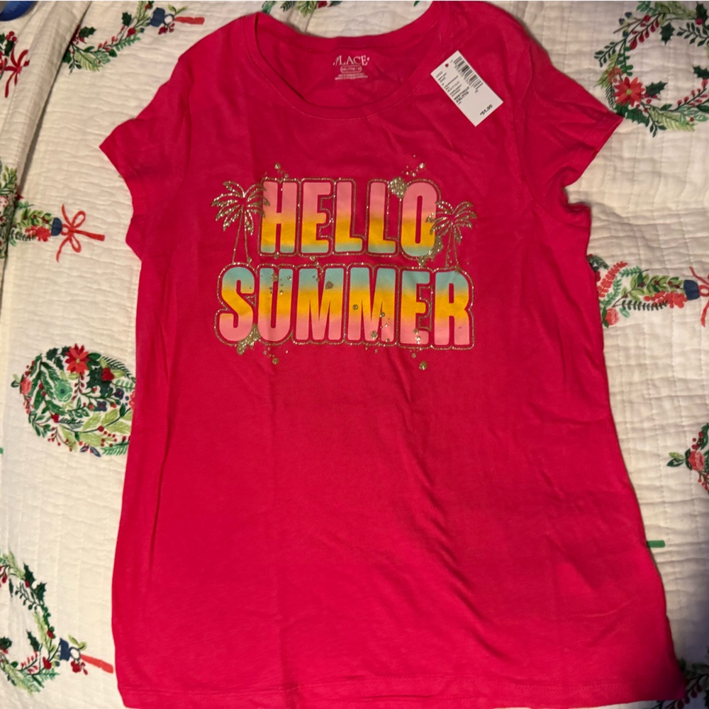 New Children’s Place shirt. Red with multi colors, size XXL ( 16 )